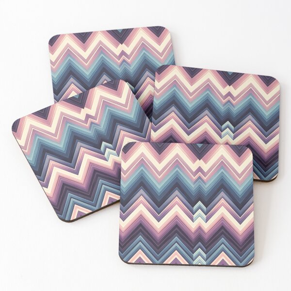 Item preview, Chevron - Blue Pink White Neon pattern ; Pattern  Herringbone designed and sold by PatternInArt.