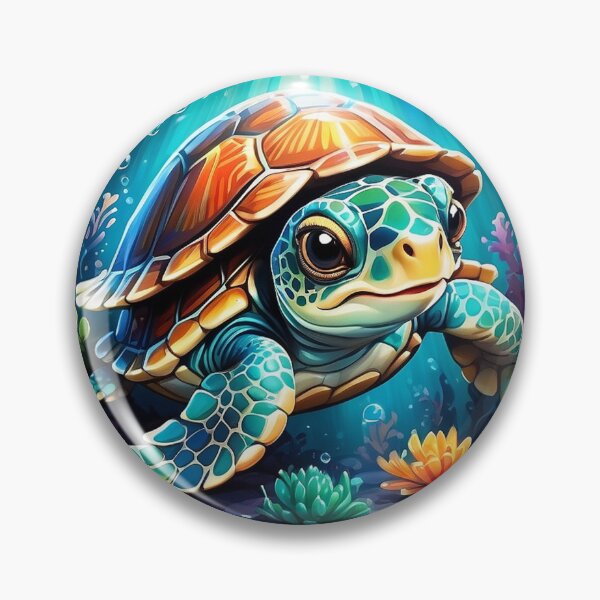 Item preview, Vibrant Underwater Turtle - Colorful Marine Life Art for Ocean Lovers designed and sold by SCBlend.