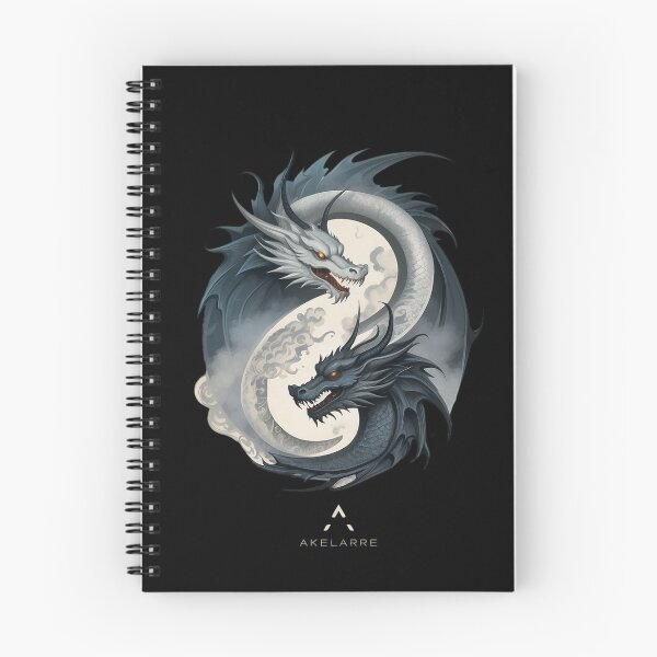 Artikelvorschau, Yin-Yang-Drachen, Silber und Ebenholz, Akelarre entworfen und verkauft von AkelarreDesigns.
