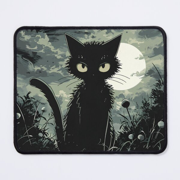 Item preview, Black cat at full moon designed and sold by randrdesign.