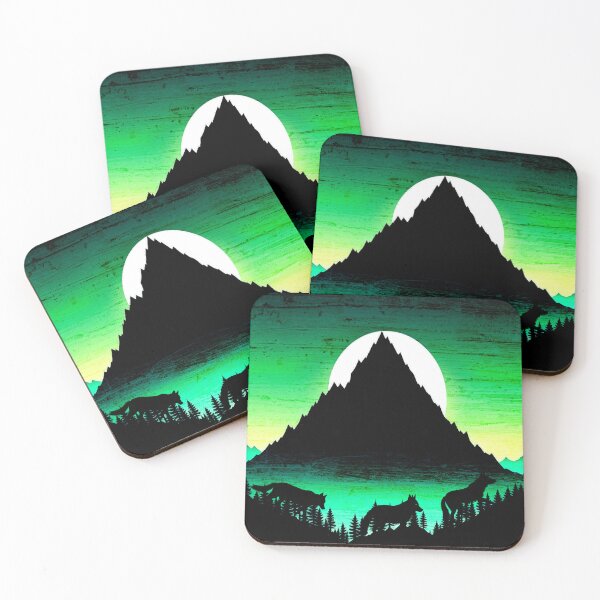 Item preview, Moonlit Wilderness: Silhouetted Wolves in Mountain Majesty designed and sold by LeilanieTshop.