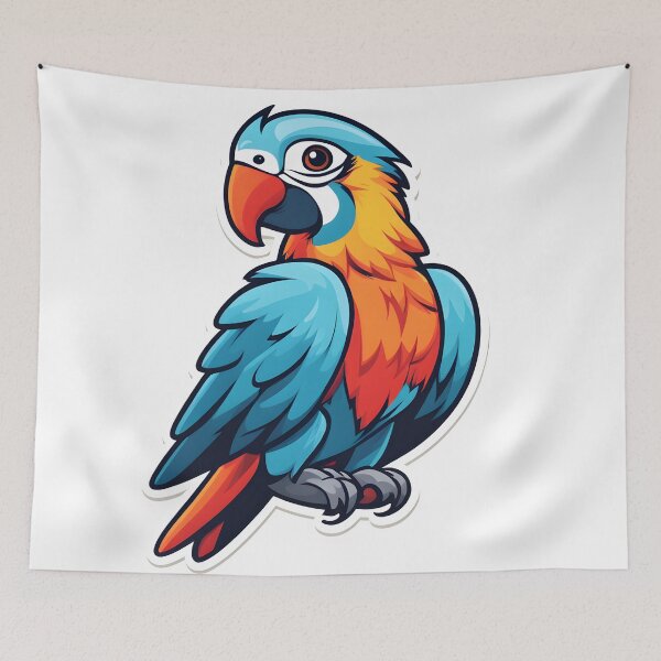 Item preview, Colourful parrot bird art designed and sold by Metaverse8.