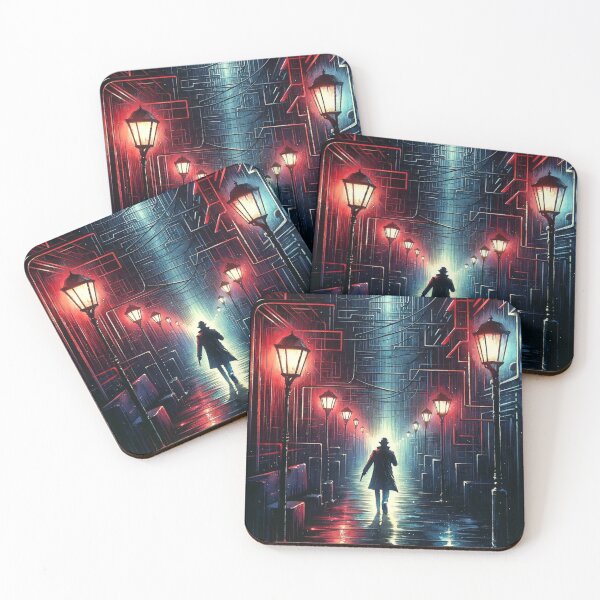 Item preview, Noir Watercolor Detective in Mysterious Labyrinth designed and sold by RESToRAPTOR.