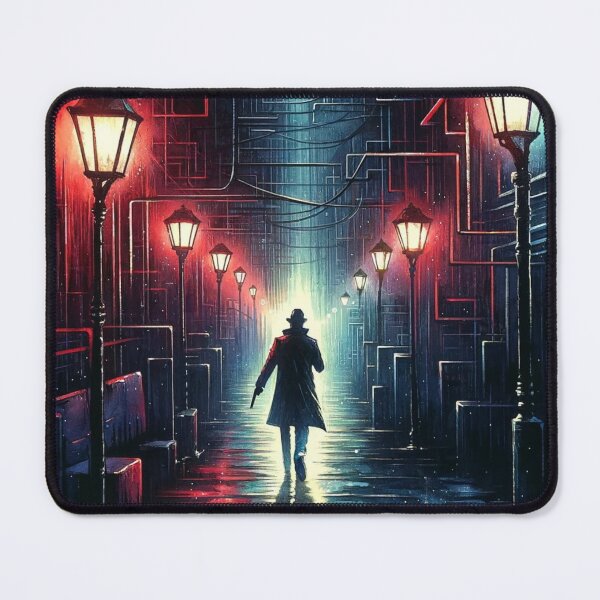 Item preview, Noir Watercolor Detective in Mysterious Labyrinth designed and sold by RESToRAPTOR.
