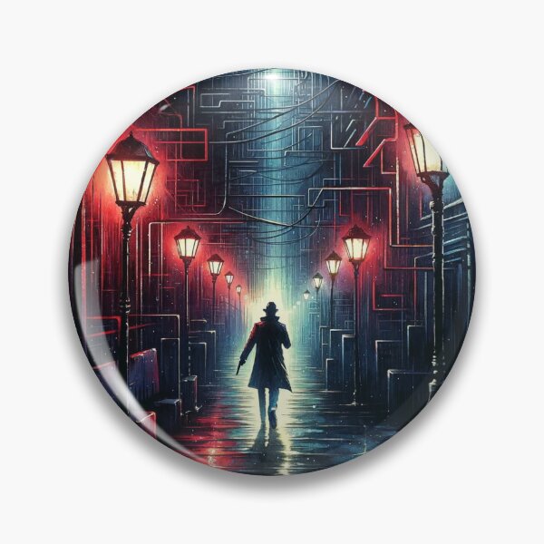 Item preview, Noir Watercolor Detective in Mysterious Labyrinth designed and sold by RESToRAPTOR.