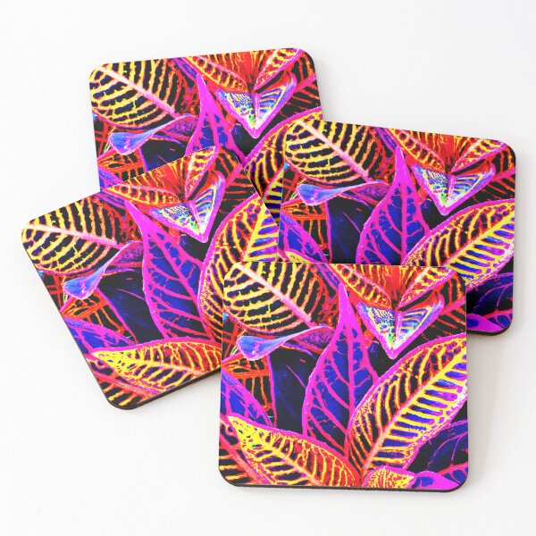 Item preview, Glowing Neon Leaves Pattern designed and sold by Health And Fitness Posts e-Store.