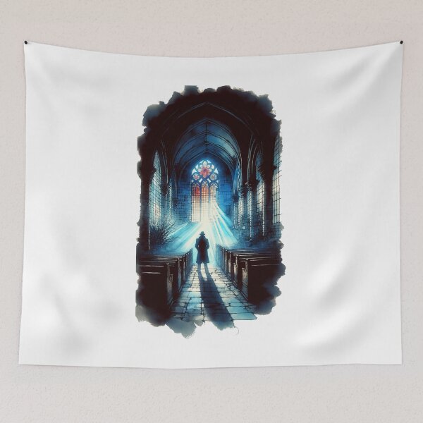 Item preview, Noir Watercolor Detective and Mystical Light in the Church designed and sold by RESToRAPTOR.