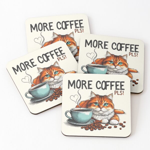 Item preview, Espresso Enthusiast Feline with Coffee Cup designed and sold by RuyaFab.