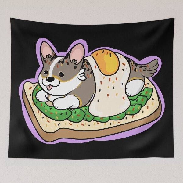 Item preview, Corgi, avocado toast designed and sold by DrawsCutePaws.