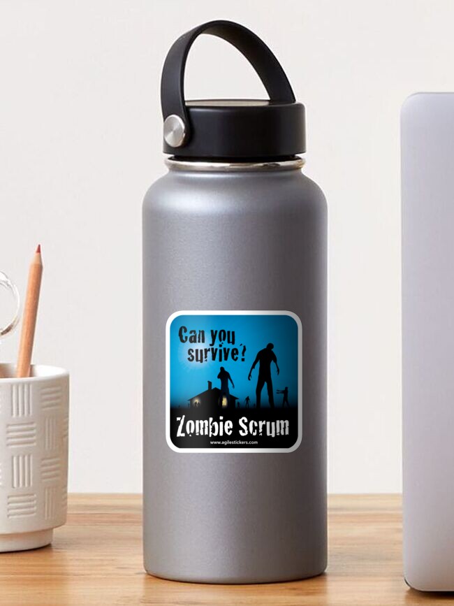 Thumbnail 1 of 3, Sticker, Can you survive ZOMBIE SCRUM? designed and sold by agilestickers.