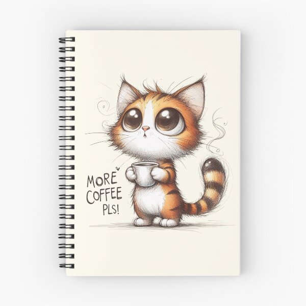 Item preview, Tiny Tiger Striped Kitten Begging for Coffee designed and sold by RuyaFab.