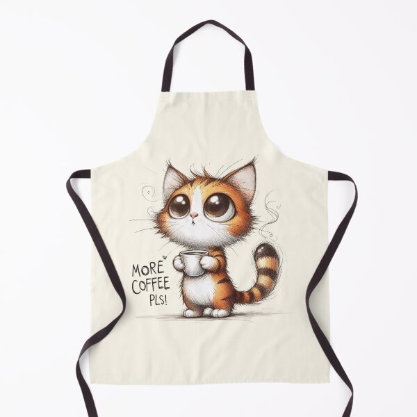 Item preview, Tiny Tiger Striped Kitten Begging for Coffee designed and sold by RuyaFab.