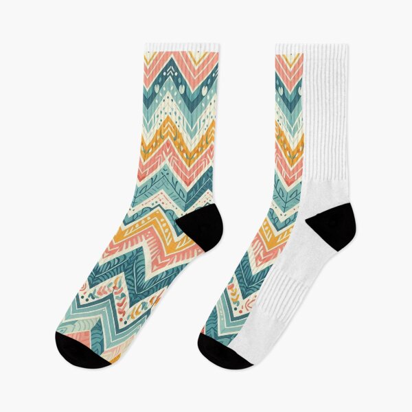 Item preview, Chevron - Blue Red Yellow Tribal Pattern ; Pattern  Herringbone designed and sold by PatternInArt.