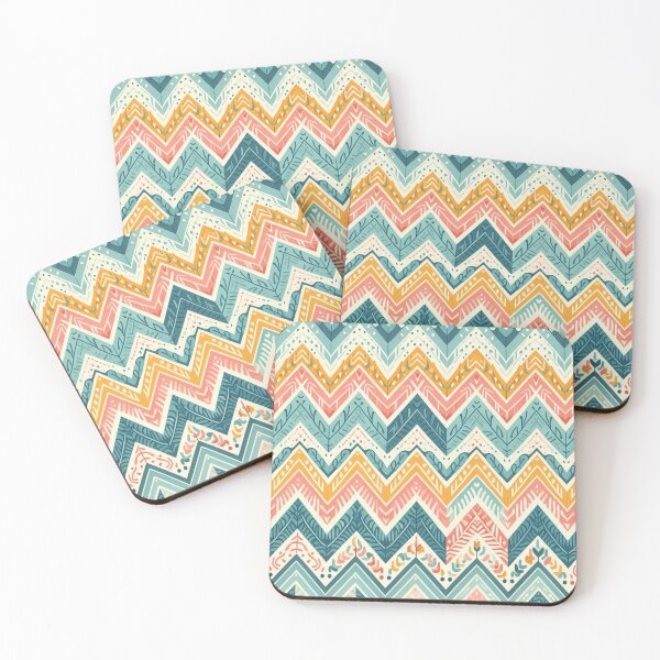 Item preview, Chevron - Blue Red Yellow Tribal Pattern ; Pattern  Herringbone designed and sold by PatternInArt.