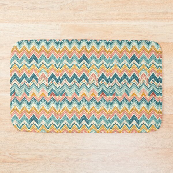 Item preview, Chevron - Blue Red Yellow Tribal Pattern ; Pattern  Herringbone designed and sold by PatternInArt.