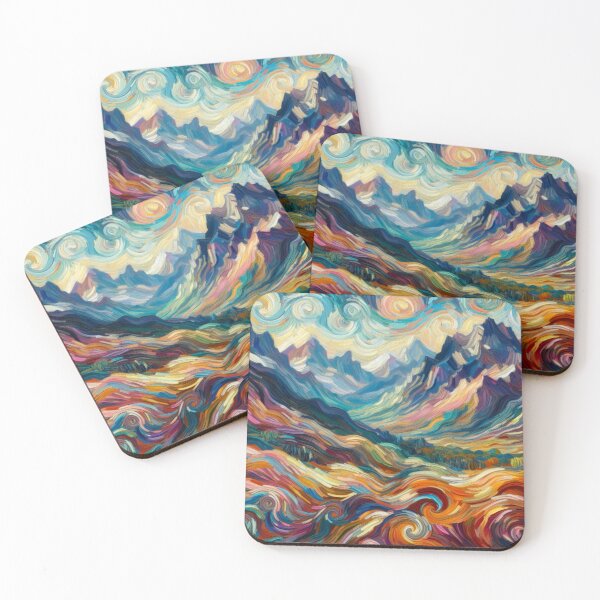 Item preview, Colorful Mountain Landscape Oil Painting Digital Art designed and sold by Star-Fragment.