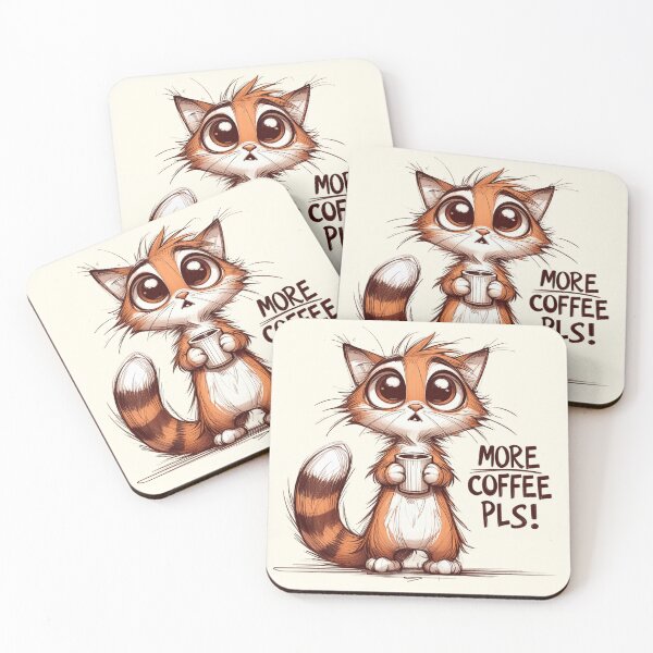 Item preview, Pleading Eyes Kitten Requesting More Coffee designed and sold by RuyaFab.