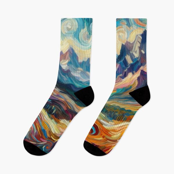Item preview, Colorful Mountain Landscape Oil Painting Digital Art designed and sold by Star-Fragment.