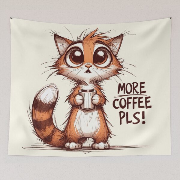 Item preview, Pleading Eyes Kitten Requesting More Coffee designed and sold by RuyaFab.