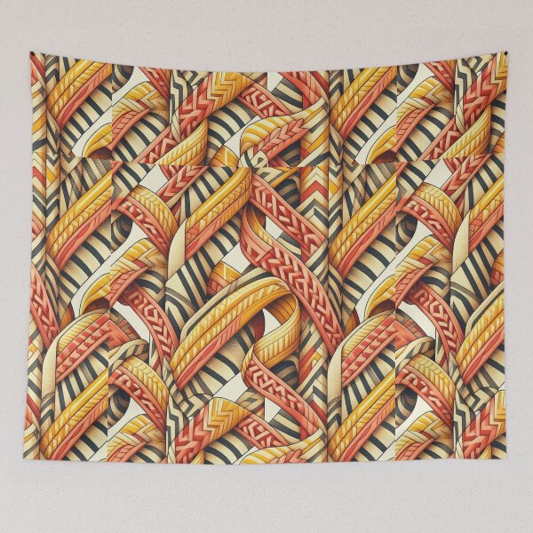 Item preview,  Chevron - Red Yellow Ribbon Pattern ; Pattern  Herringbone designed and sold by PatternInArt.