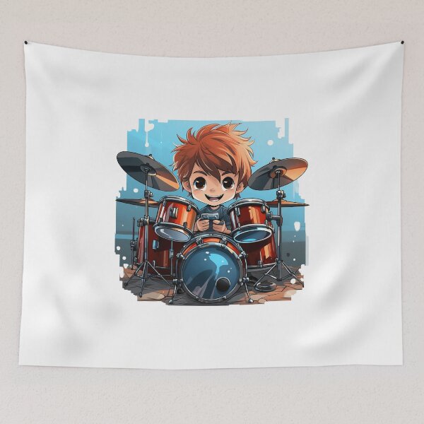 Item preview, Cute Young Boy Drummer Drums  designed and sold by Mohammed Sohail Khan.
