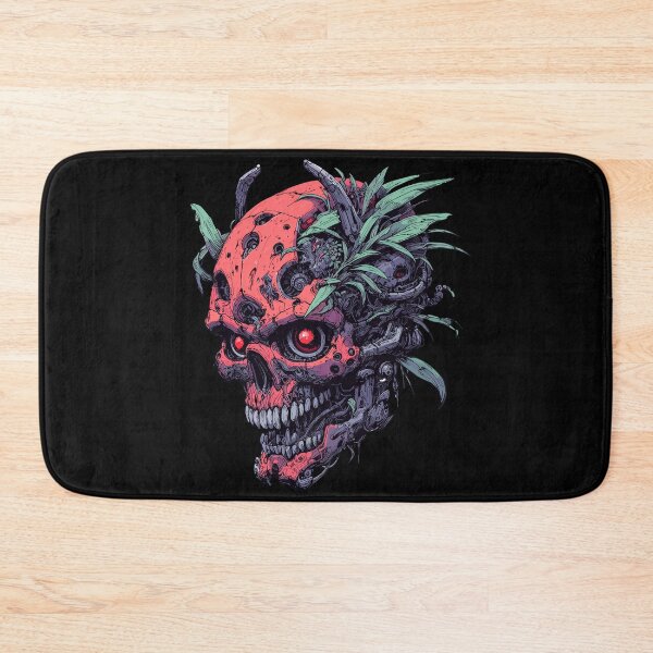 Item preview, Creepy cyborg neon skull cyber punk art designed and sold by TomFrontierArt.