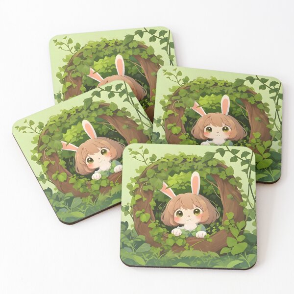 Item preview, Cute rabbit peeks out from the ivy designed and sold by chromavibes-art.