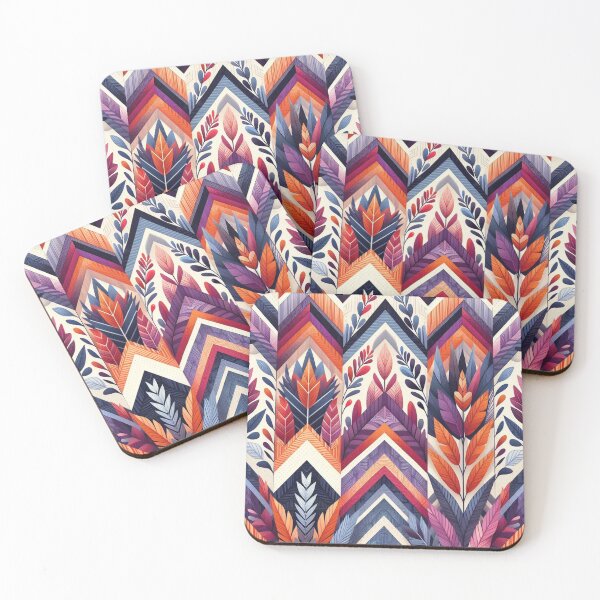 Item preview, Chevron - Purple Orange Leaf  Pattern ; Pattern  Herringbone designed and sold by PatternInArt.