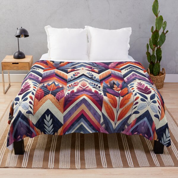 Item preview, Chevron - Purple Orange Leaf Pattern ; Pattern Herringbone designed and sold by PatternInArt.