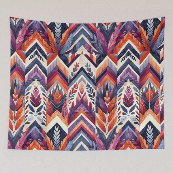 Item preview, Chevron - Purple Orange Leaf  Pattern ; Pattern  Herringbone designed and sold by PatternInArt.