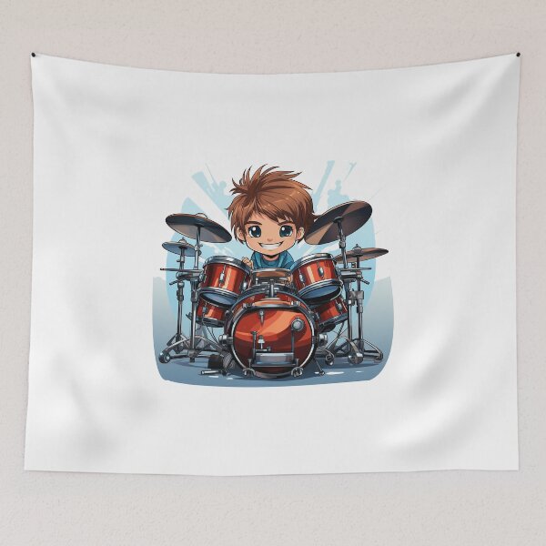 Item preview, Cute Young Boy Drummer Drums  designed and sold by Mohammed Sohail Khan.