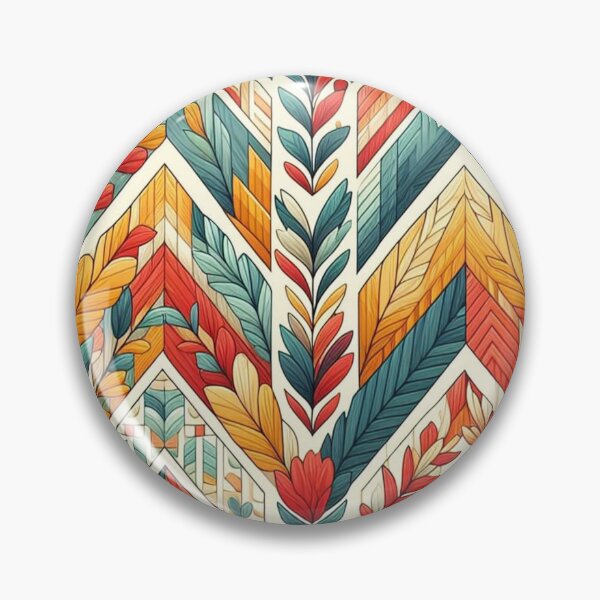 Item preview, Chevron - Blue Orange Red Leaf  Pattern ; Pattern  Herringbone designed and sold by PatternInArt.