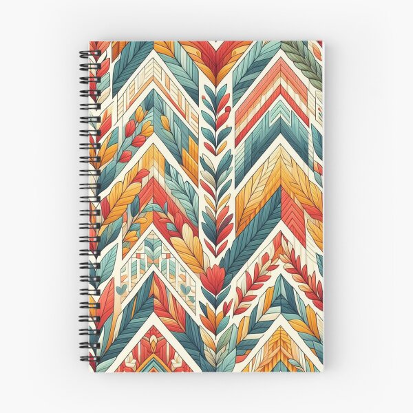 Item preview, Chevron - Blue Orange Red Leaf  Pattern ; Pattern  Herringbone designed and sold by PatternInArt.