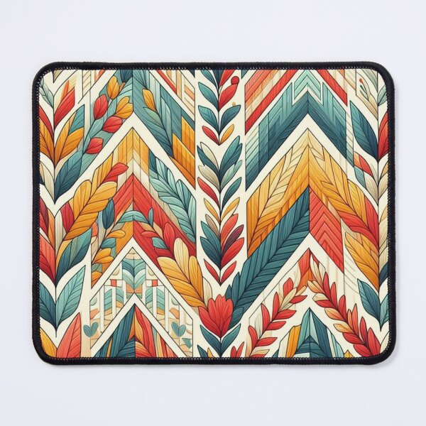 Item preview, Chevron - Blue Orange Red Leaf Pattern ; Pattern Herringbone designed and sold by PatternInArt.