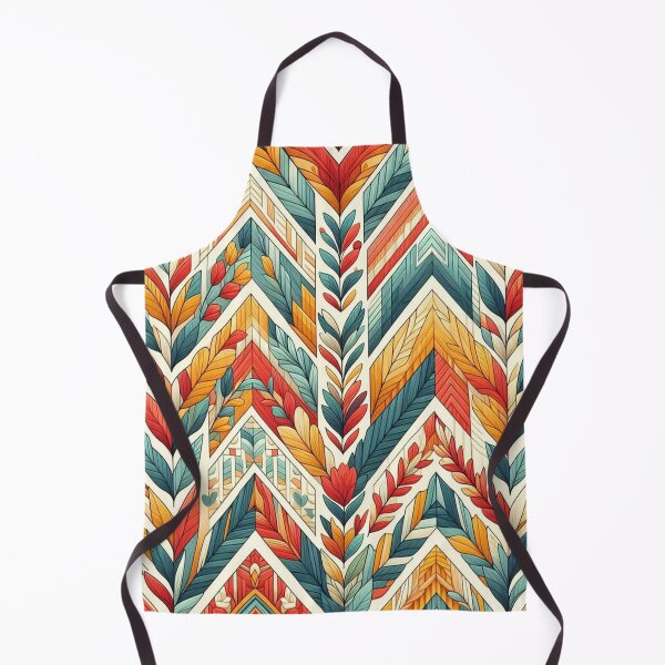Item preview, Chevron - Blue Orange Red Leaf Pattern ; Pattern Herringbone designed and sold by PatternInArt.
