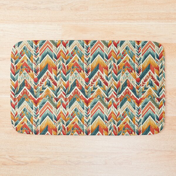 Item preview, Chevron - Blue Orange Red Leaf  Pattern ; Pattern  Herringbone designed and sold by PatternInArt.