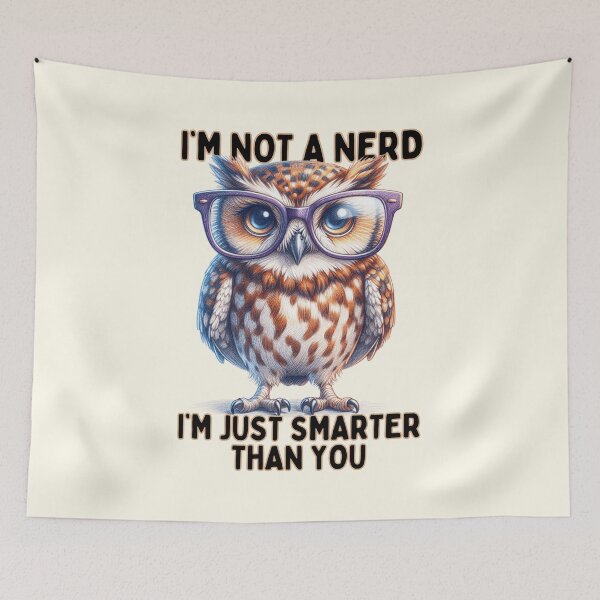 Item preview, Confident Owl Proclaiming Intelligence Illustration designed and sold by RuyaFab.