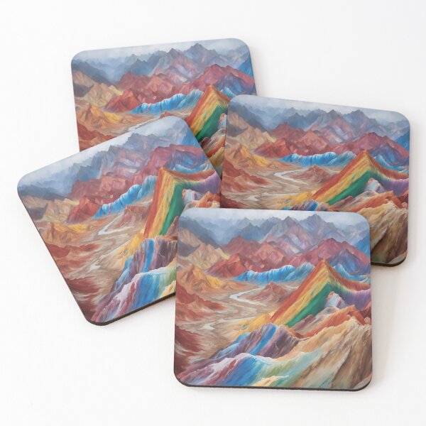 Item preview, Oil-Painted Spectacle of the Rainbow Mountains designed and sold by colorvisionart.