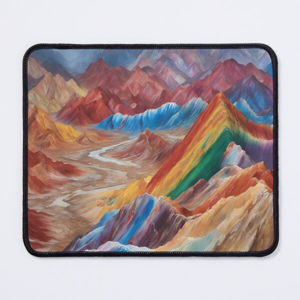 Item preview, Oil-Painted Spectacle of the Rainbow Mountains designed and sold by colorvisionart.