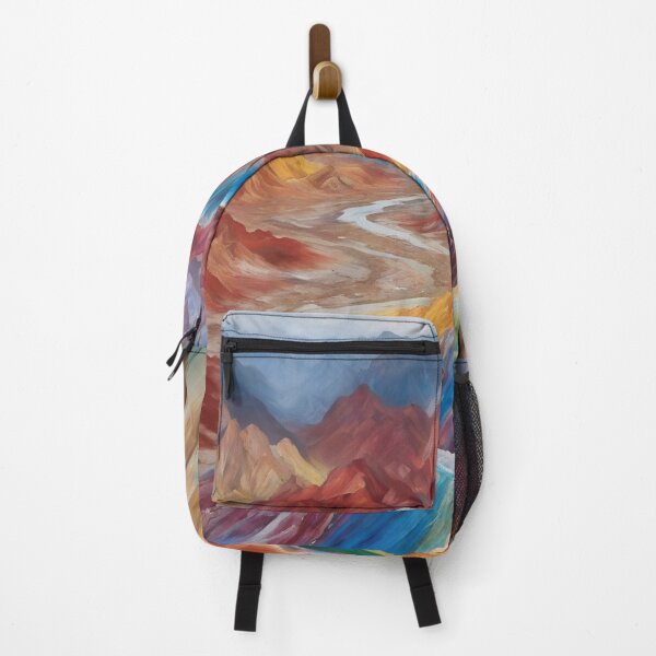 Item preview, Oil-Painted Spectacle of the Rainbow Mountains designed and sold by colorvisionart.