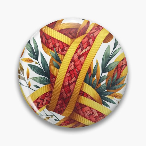 Item preview, Chevron - Red Yellow leaf and Ribbon Pattern ; Pattern  Herringbone designed and sold by PatternInArt.