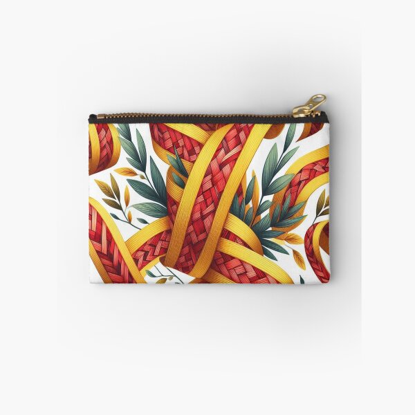 Item preview, Chevron - Red Yellow leaf and Ribbon Pattern ; Pattern  Herringbone designed and sold by PatternInArt.
