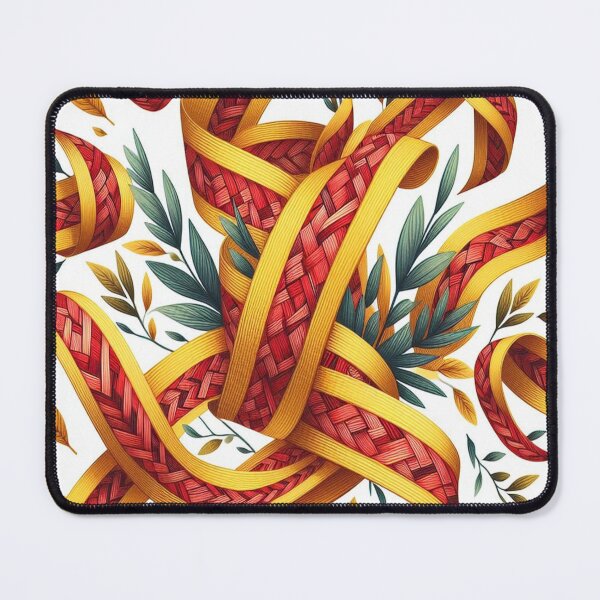 Item preview, Chevron - Red Yellow leaf and Ribbon Pattern ; Pattern  Herringbone designed and sold by PatternInArt.