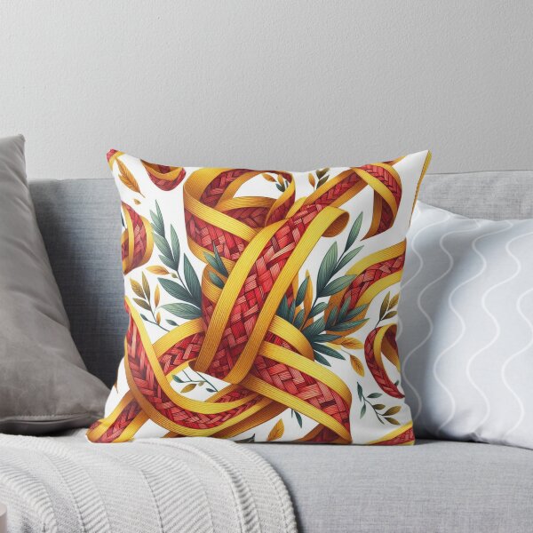 Item preview, Chevron - Red Yellow leaf and Ribbon Pattern ; Pattern  Herringbone designed and sold by PatternInArt.
