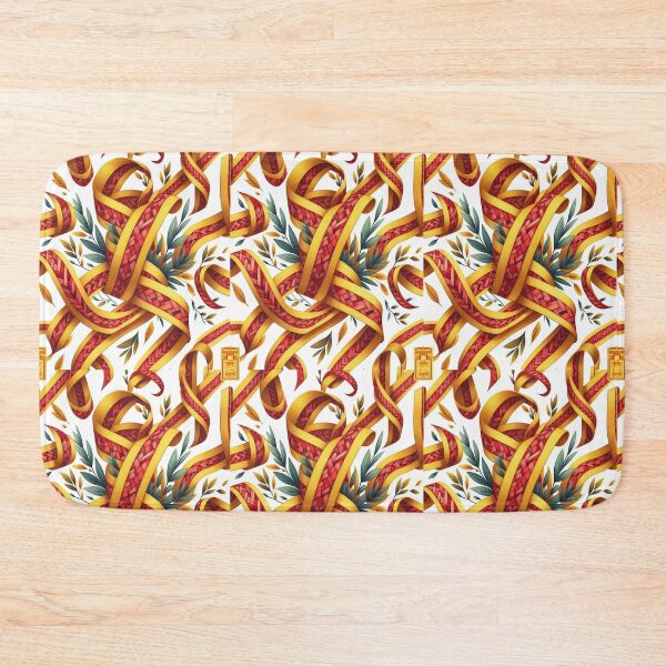 Item preview, Chevron - Red Yellow leaf and Ribbon Pattern ; Pattern  Herringbone designed and sold by PatternInArt.