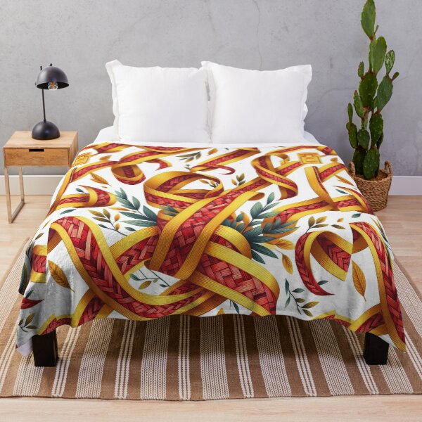 Item preview, Chevron - Red Yellow leaf and Ribbon Pattern ; Pattern  Herringbone designed and sold by PatternInArt.
