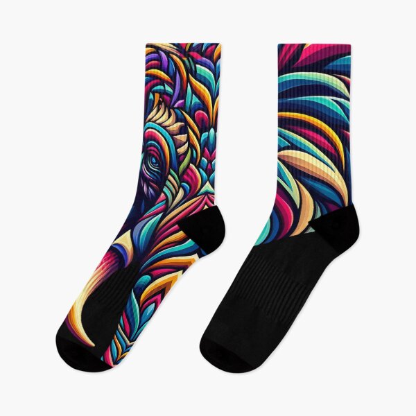 Item preview, Enigmatic Elephant: Vibrant Geometric Majesty designed and sold by ArtComixHaven.