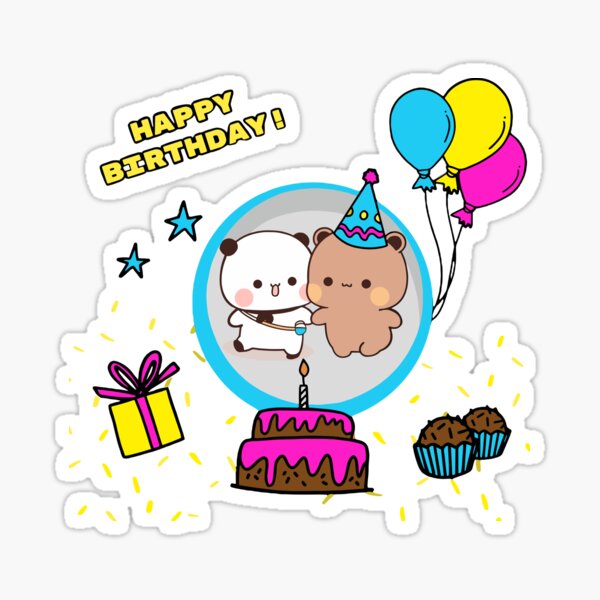 Skitongifts Bubu and Dudu Kawaii Cute Panda Bear Happy Birthday Dudu