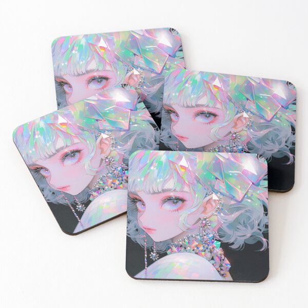 Item preview, Geometric Crystal Hair Anime Girl designed and sold by bubblegoth.