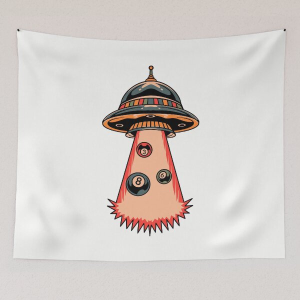 Item preview, Billiards Alien UFO Invasion Vintage Old School Tattoo designed and sold by coopercreekco.